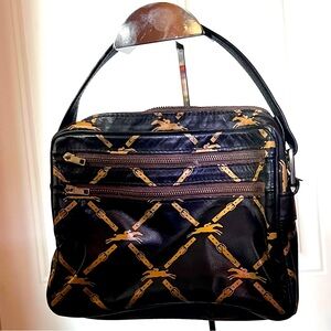 Horchow Collection Clutch with golden horses.